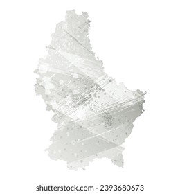 High detailed vector map. Luxembourg. Watercolor style. Agate gray.