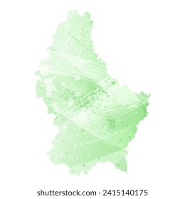 High detailed vector map. Luxembourg. Watercolor style. Light lettuce color. Pastel green.