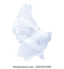 High detailed vector map. Luxembourg. Watercolor style. Periwinkle color. Pastel lilac color. Delicate purple.