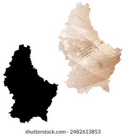 Mapa de Vector detallado. Luxemburgo.
