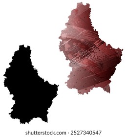 Alto mapa de Vector detallado. Luxemburgo.