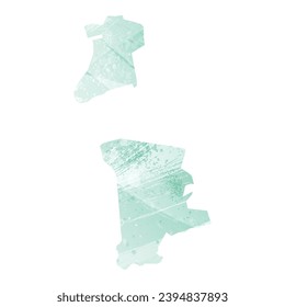 High detailed vector map. Macao. Watercolor style. Aquamarine color.