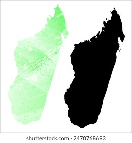 High detailed vector map. Madagascar.