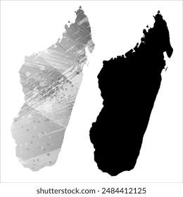 Mapa de Vector detallado. Madagascar.