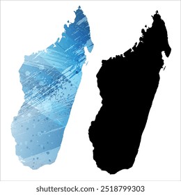 Alto mapa de Vector detallado. Madagascar.