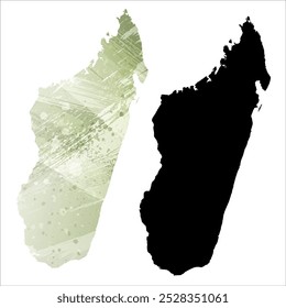 Alto mapa de Vector detallado. Madagascar.