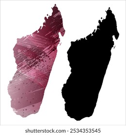 High detailed vector map. Madagascar.