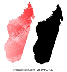 High detailed vector map. Madagascar.