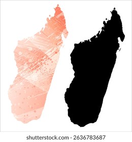 High detailed vector map. Madagascar.