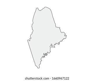 High detailed vector map. Maine USA state.