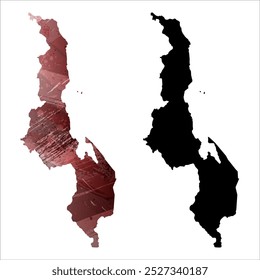 Alto mapa de Vector detallado. Malawi.