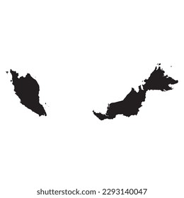 Mapa vectorial detallado alto. Malasia. Nuevo mapa 2023.