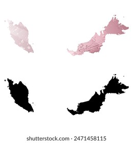 Mapa de Vector detallado. Malasia.