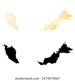 High detailed vector map. Malaysia.
