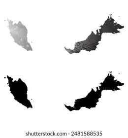 High detailed vector map. Malaysia.