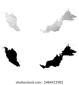 High detailed vector map. Malaysia.