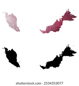Alto mapa de Vector detallado. Malasia.