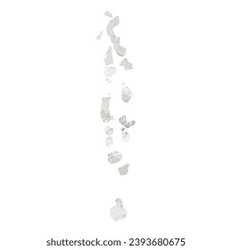 High detailed vector map. Maldives. Watercolor style. Agate gray.