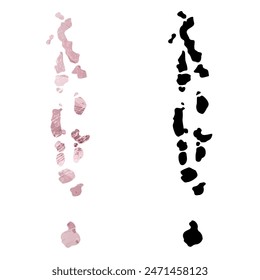 Detaillierte Karte der Vektorgrafik. Malediven.