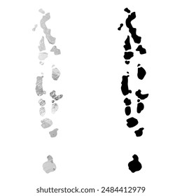 High detailed vector map. Maldives.
