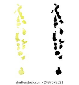 High detailed vector map. Maldives.