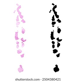 High detailed vector map. Maldives.