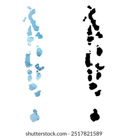 High detailed vector map. Maldives.