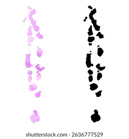 High detailed vector map. Maldives.