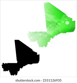 Detaillierte Vektorkarte mit hoher Auflösung. Mali.