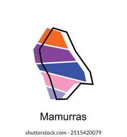 High detailed vector map of Mamurras, colorful style with outline design, logotype element for template