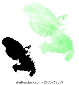 High detailed vector map. Martinique.