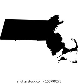 High detailed vector map - Massachusetts 