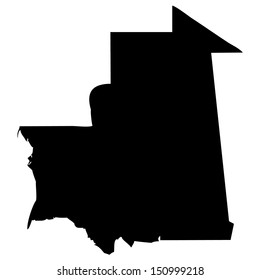 High detailed vector map - Mauritania 