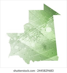 Mapa de Vector detallado. Mauritania.