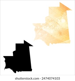 Mapa de Vector detallado. Mauritania.