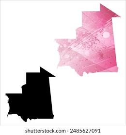 Mapa de Vector detallado. Mauritania.