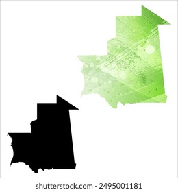 Mapa de Vector detallado. Mauritania.
