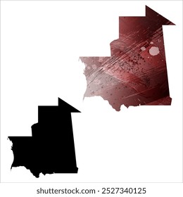 High detailed vector map. Mauritania.