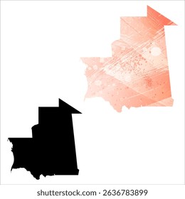 High detailed vector map. Mauritania.