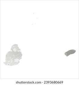 High detailed vector map. Mauritius. Watercolor style. Agate gray.