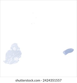 High detailed vector map. Mauritius. Watercolor style. Periwinkle color. Pastel lilac color. Delicate purple.