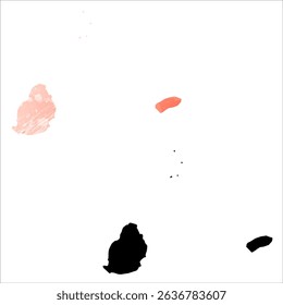 High detailed vector map. Mauritius.