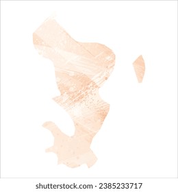 Mapa vectorial detallado alto. Mayotte. Estilo acuarela. Color del icono.