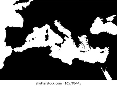 High Detailed Vector Map - Mediterranean 