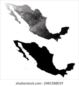 High detailed vector map. Mexico.