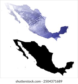 High detailed vector map. Mexico.