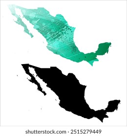 High detailed vector map. Mexico.