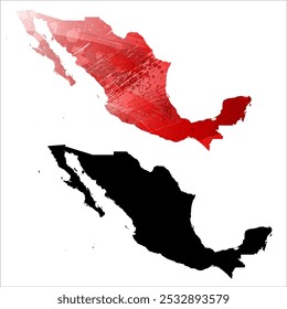 High detailed vector map. Mexico.