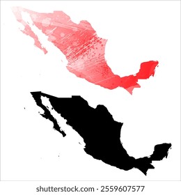 High detailed vector map. Mexico.