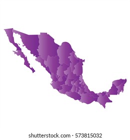 High detailed vector map - Mexico